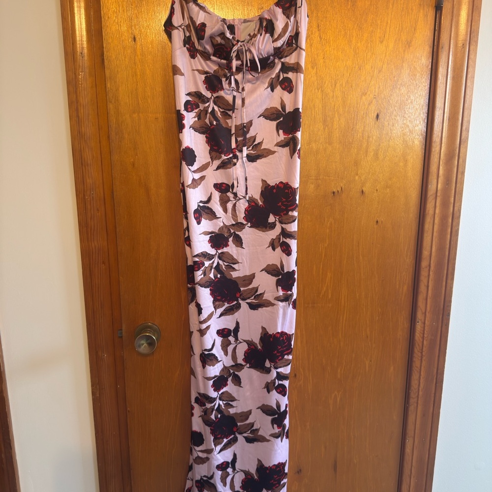 Floral Maxi Dress in Pink and Black. Sz M